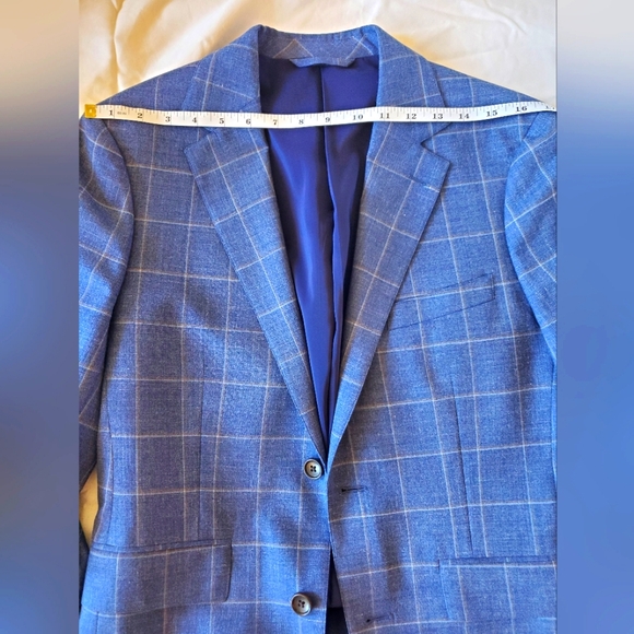 Bonobos Light Blue Plaid Blazer 36S Wool/Ramie Blend - Picture 2 of 8